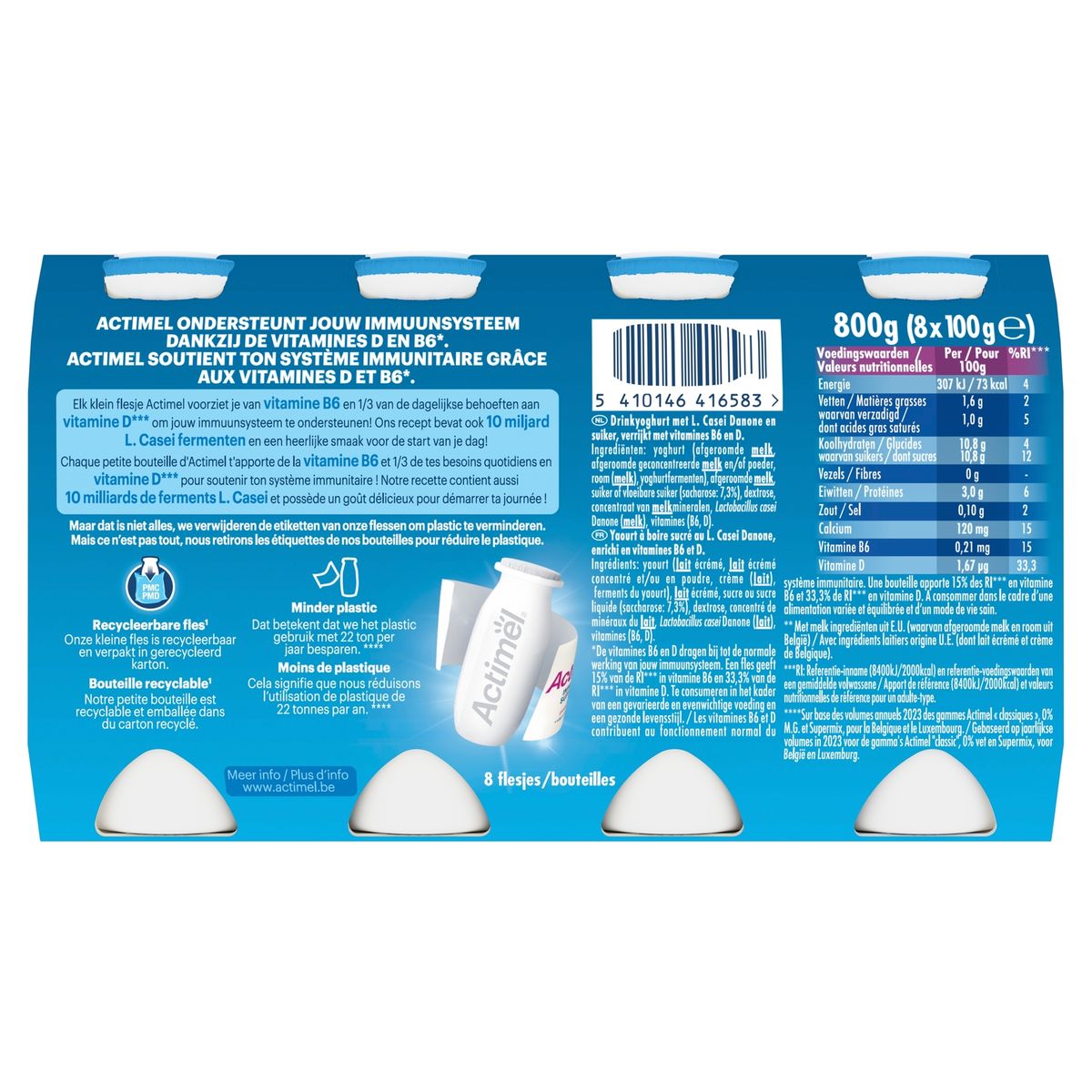 Actimel Drinkyoghurt Original ondersteunt Immuniteit 8 x 100 g
