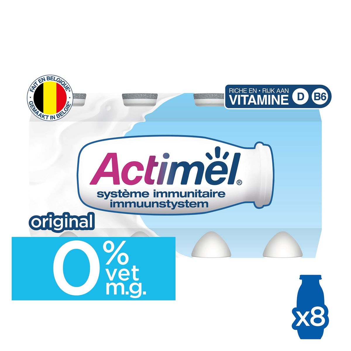 Actimel Yaourt à Boire Original 0% contribue l'Immunité 8 x 100 g