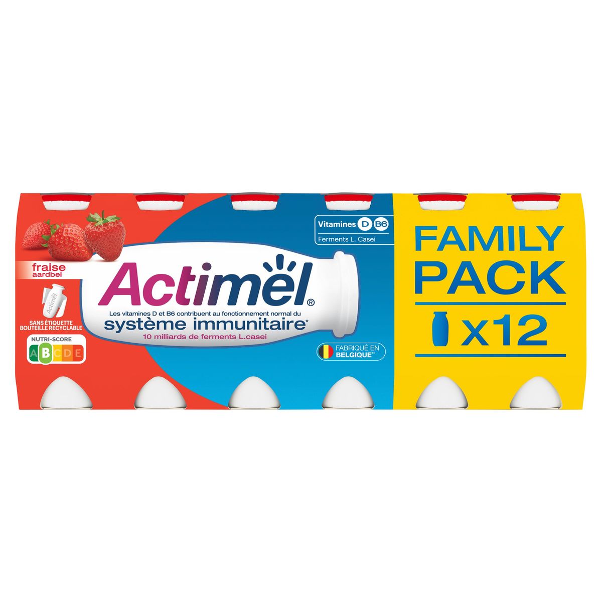 Actimel Fraise Family Pack 12 x 100 g