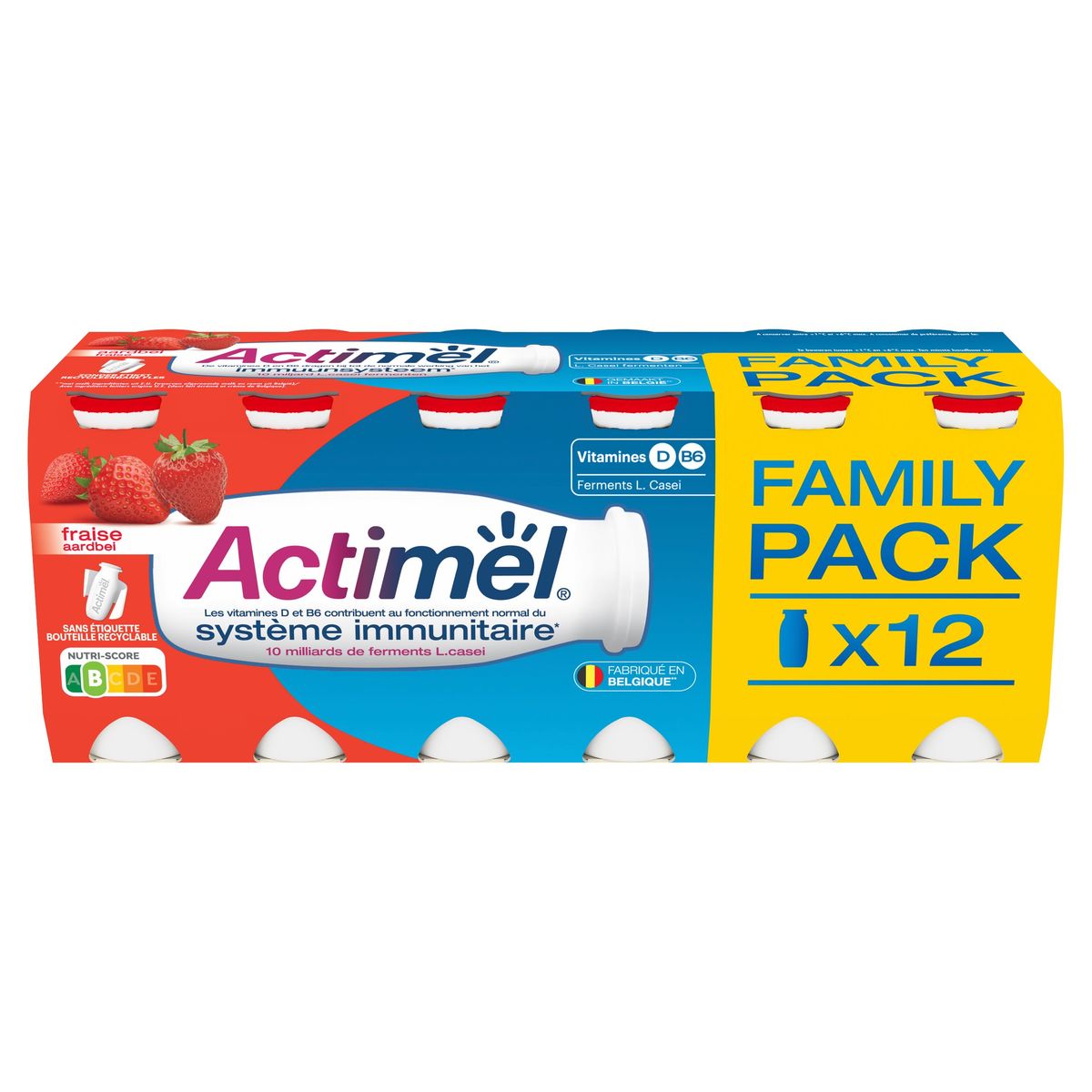 Actimel Aardbei Family Pack 12 x 100 g