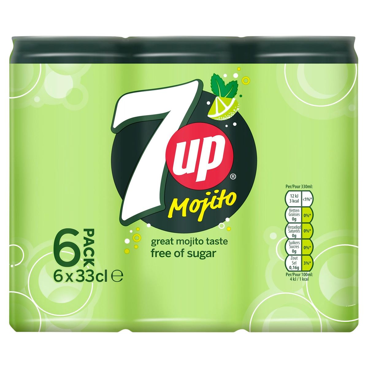 7UP Free Moijto Limonade 6x33 cl