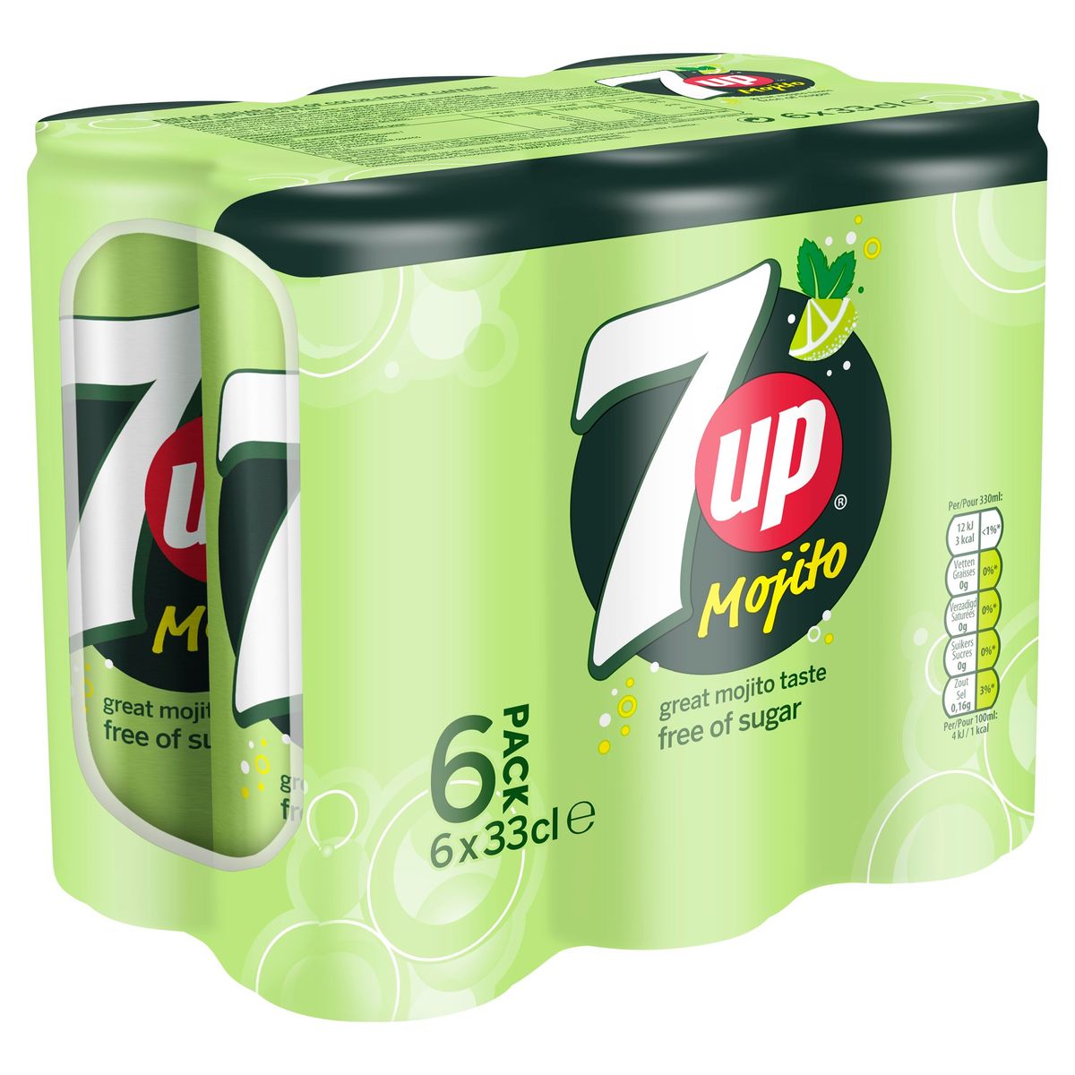 7UP Free Limonade Moijto 6 x 33 cl