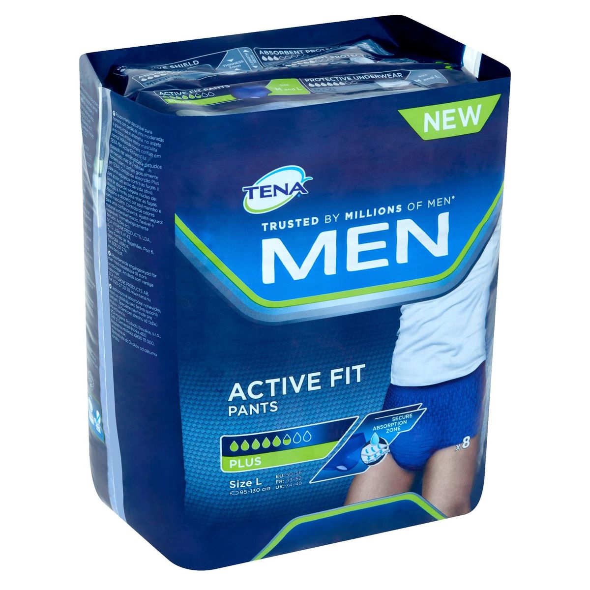 TENA Men Active Fit Pants Plus Large 8 Pièces