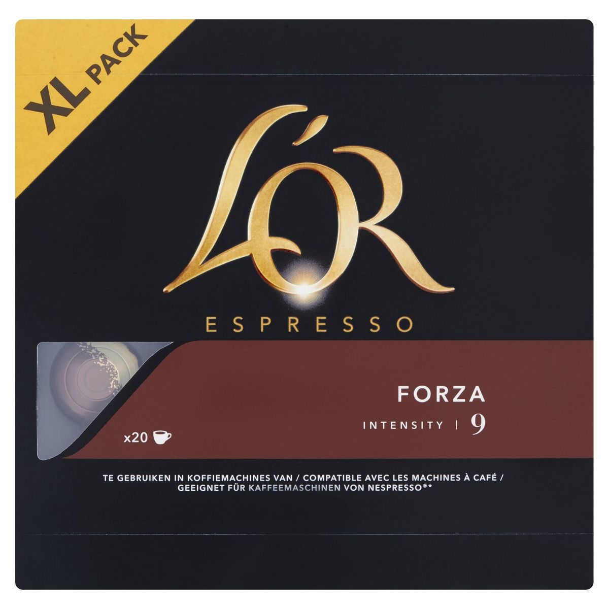 L'OR Koffie Capsules Espresso Forza Intensiteit 9 Nespresso®* Compatibel 20 stuks