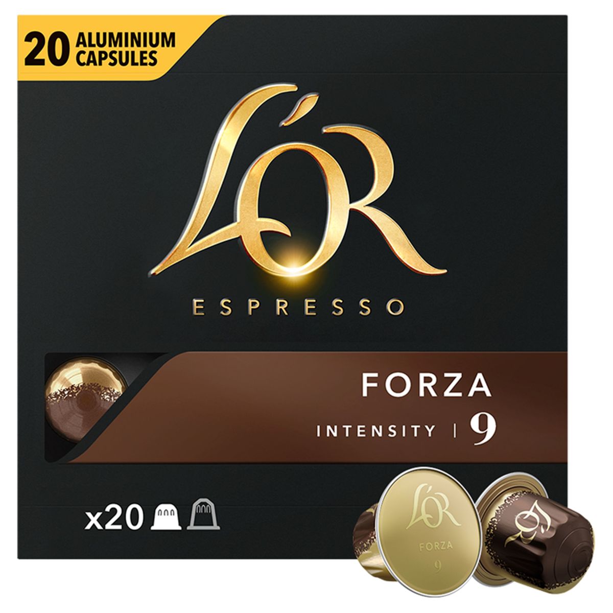 L'OR Koffie Capsules Espresso Forza Intensiteit 9 20 stuks