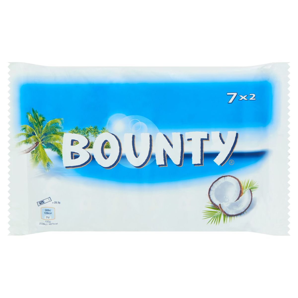 Bounty Barres de Chocolat 7 x 2 x 28.5 g