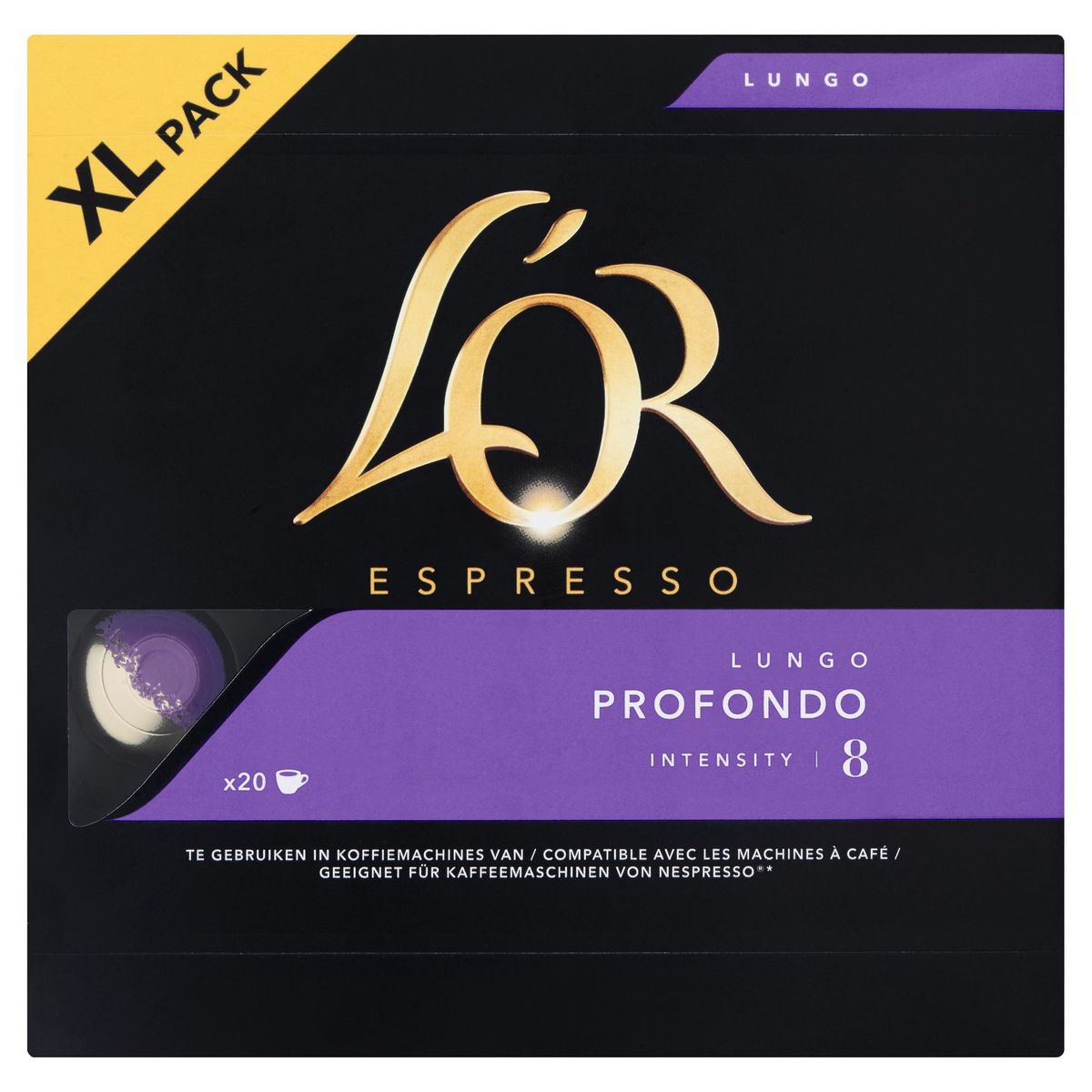 L'OR Café Capsules  Lungo Profondo Intensité 8 Nespresso® Compatible 20 pièces