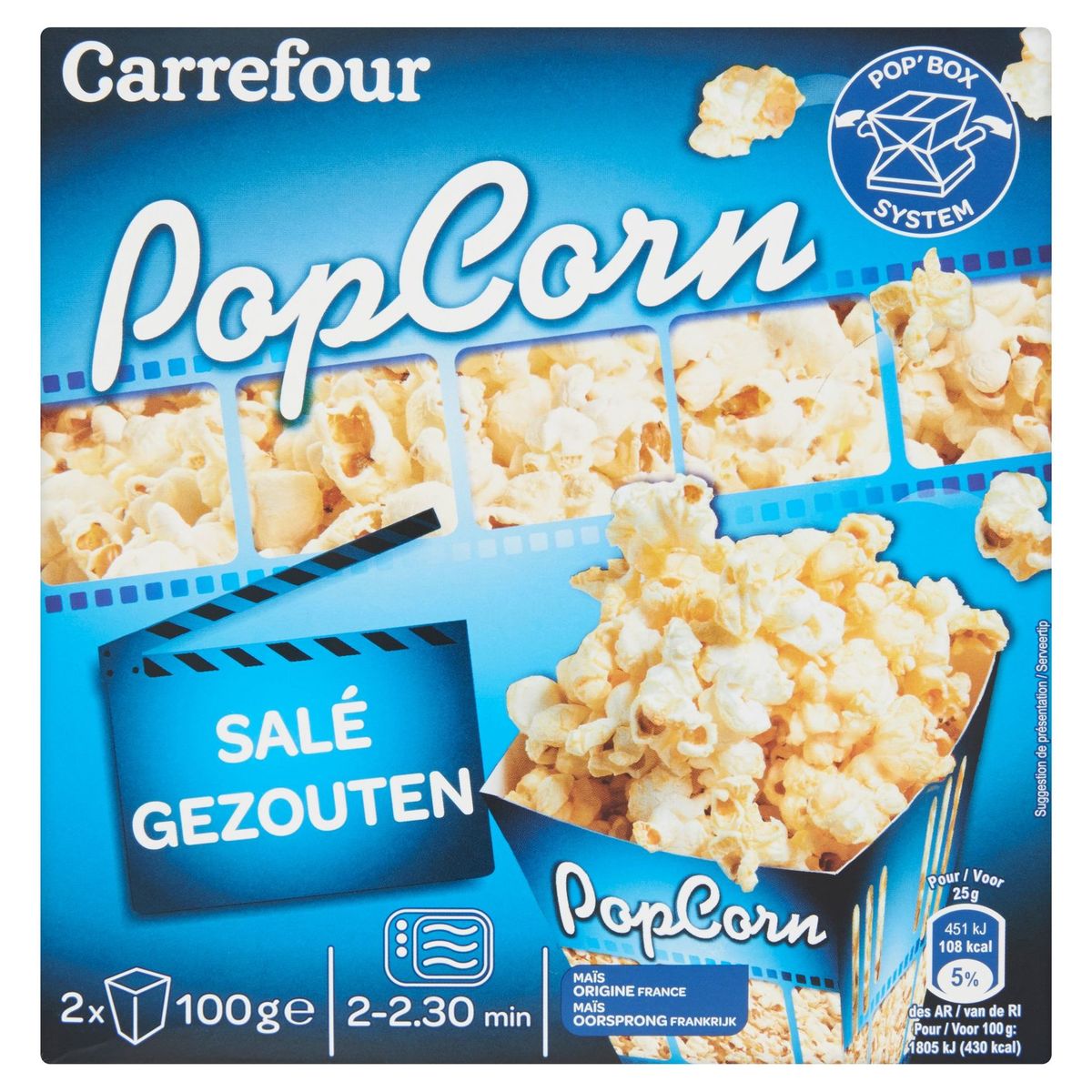 Carrefour Popcorn Salé 2 x 100 g