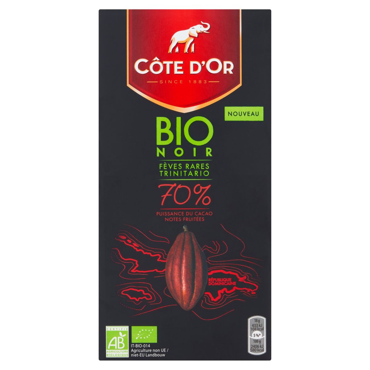 Côte d'Or BIO Tablette Chocolat Noir 70% 90 g