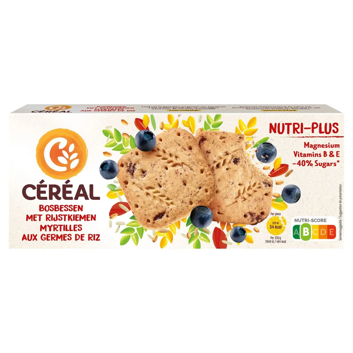 Nutri Plus Koekjes Bosbessen Met Rijstkiemen 3 X 4 Stuks 140 G