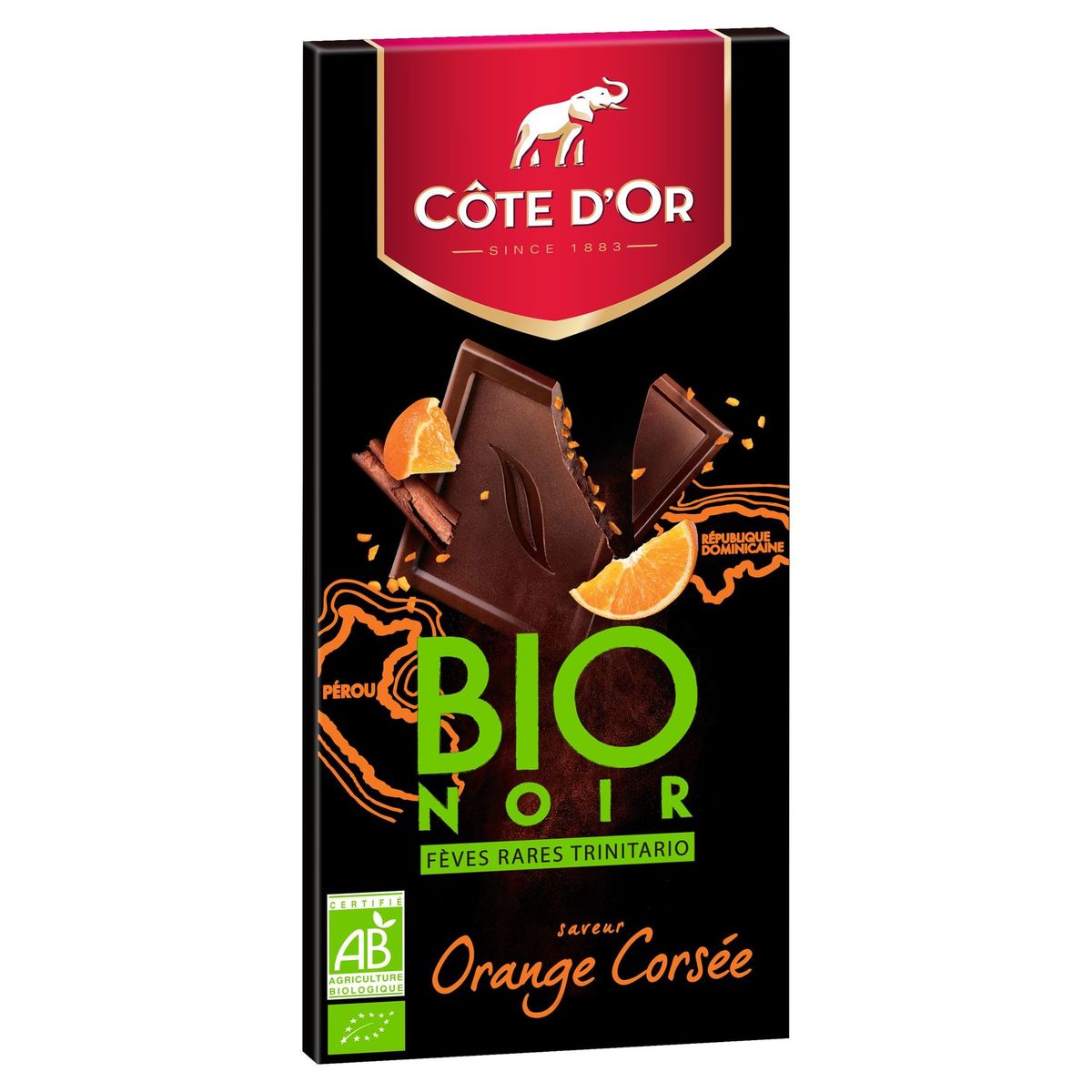 Côte d'Or BIO Tablette De Chocolat Noir Orange Corsée 90 g