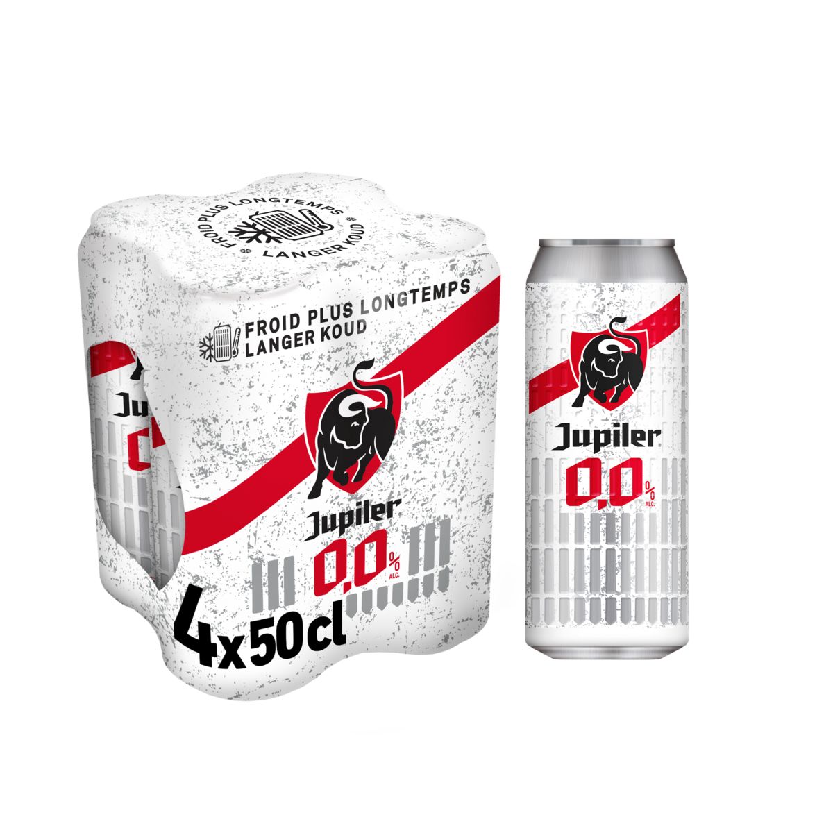 Jupiler Bière Blonde Pils 0.0% Sans Alcool 4 x 50 cl Canettes