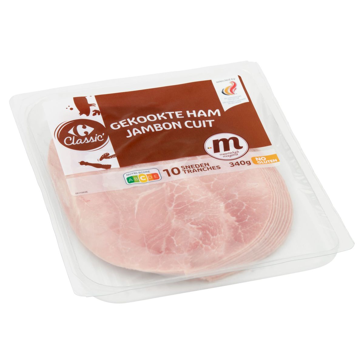 Carrefour Classic' Gekookte Ham Meesterlyck 10 Sneden 340 g