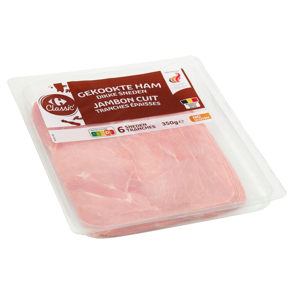Carrefour Classic' Gekookte Ham Dikke Sneden 6 Sneden 350 g