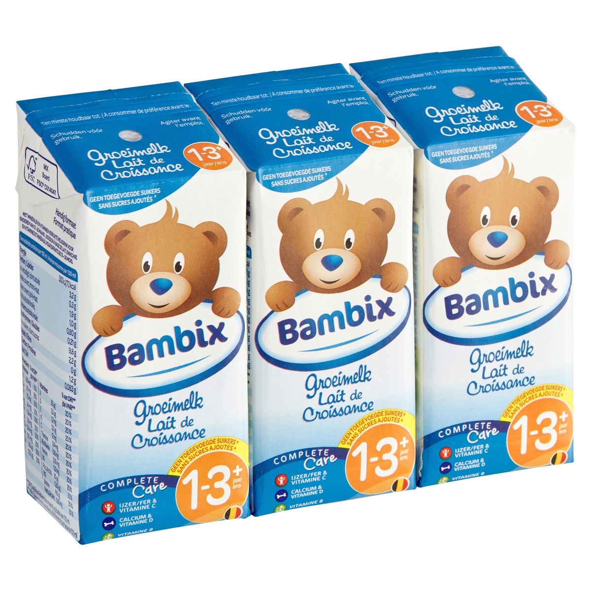 Bambix Complete Care Lait de Croissance 1-3+ Ans 3 x 200 ml
