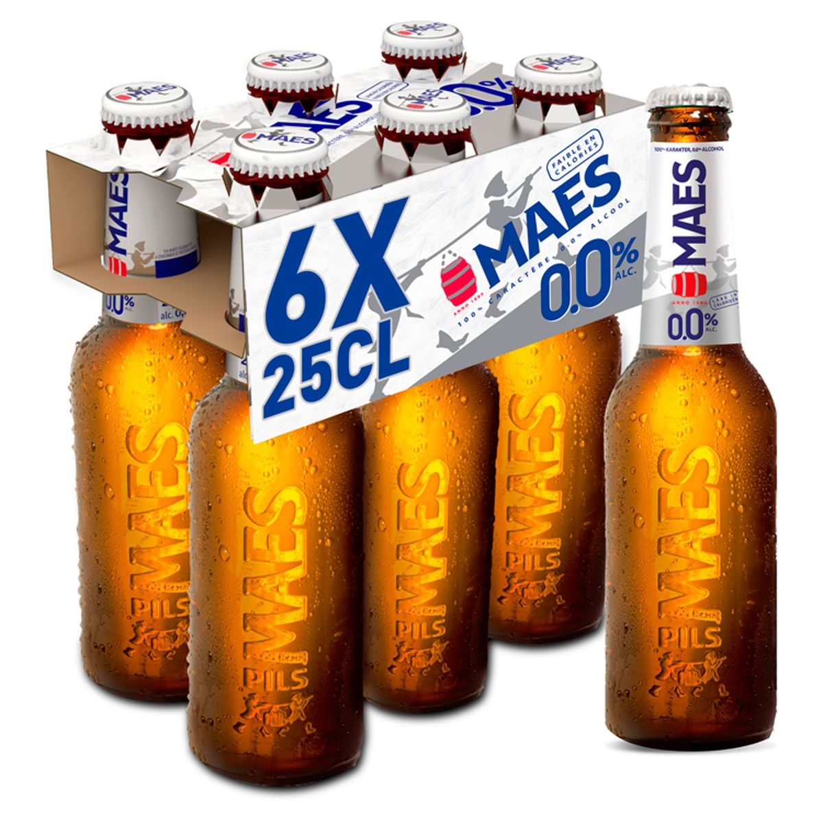 Maes Bière Blonde Pils Sans alcool 6 x 25 cl Bouteille