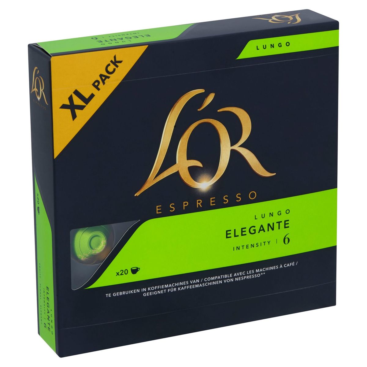 L'OR Koffie Capsules Lungo Elegante Intensiteit 6 20 stuks