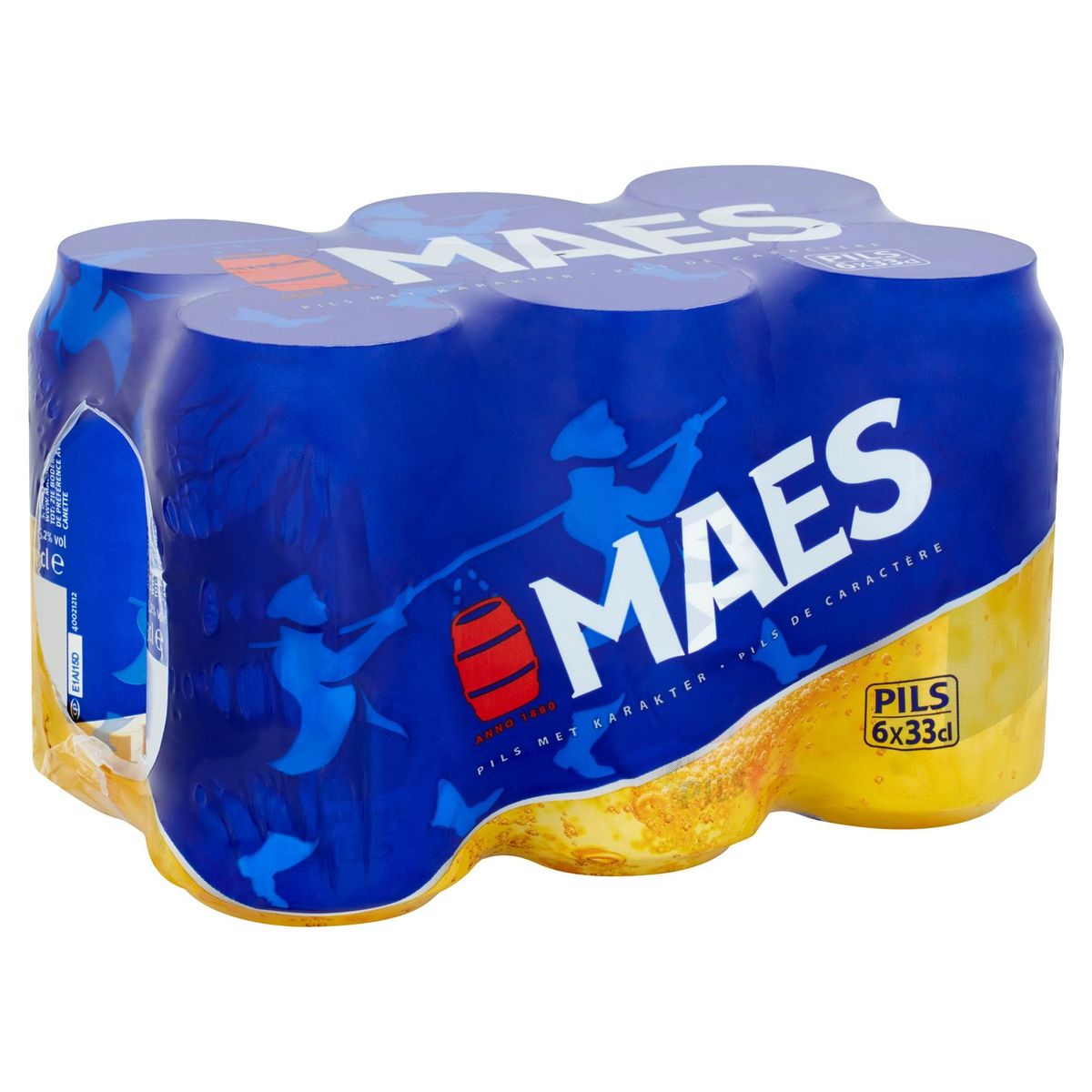 Maes Bière Blonde Pils 5.2% ALC 6 x 33 cl Canette