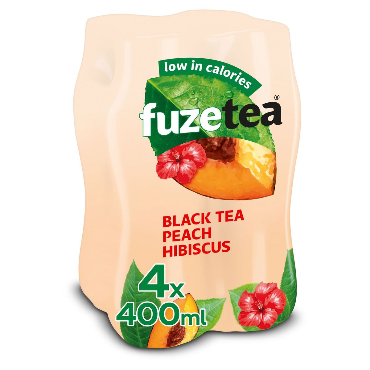 Fuze Tea Black Tea Peach Hibiscus  Iced Tea 4 x 400 ml