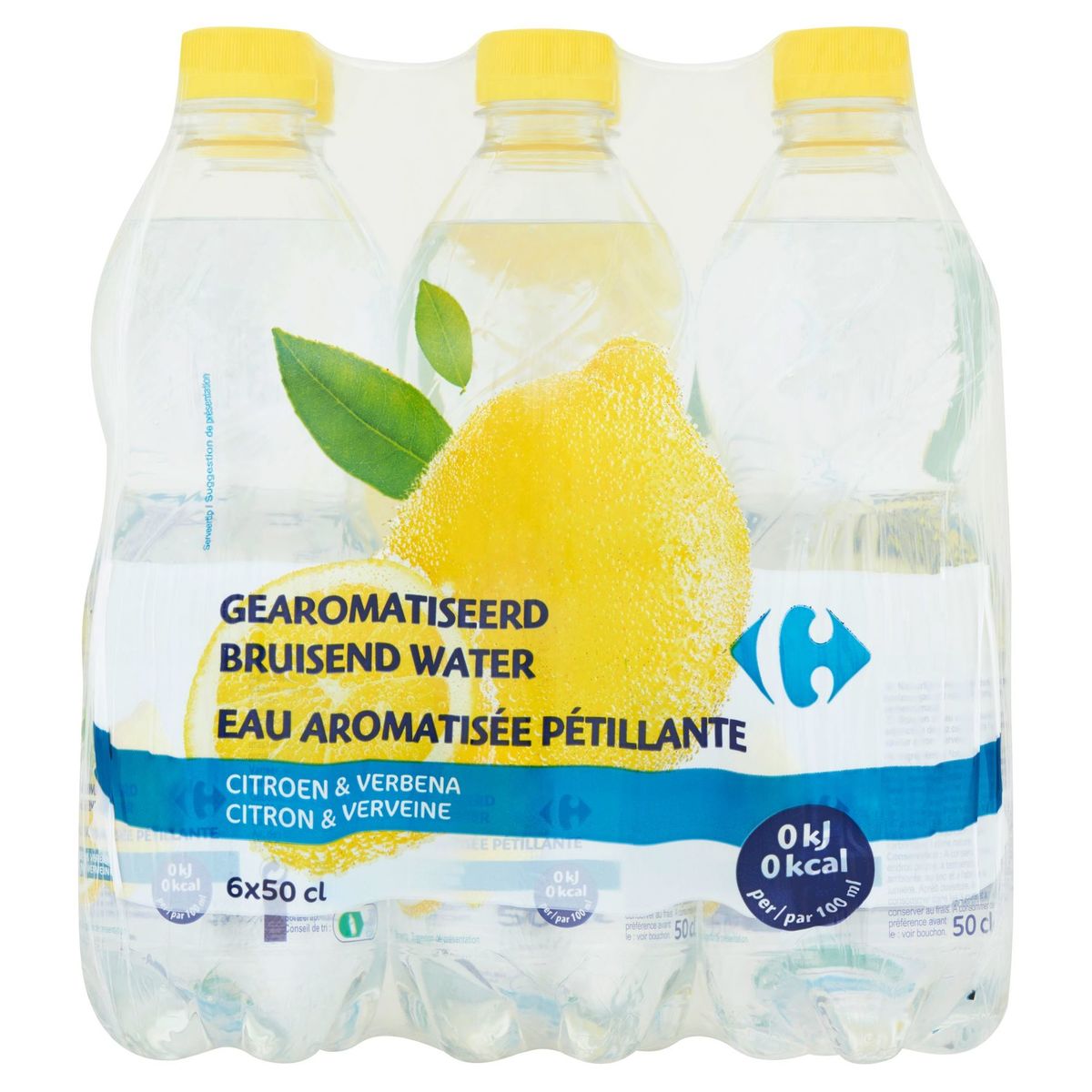 Carrefour Gearomatiseerd Bruisend Water Citroen & Verbena 6 x 50 cl