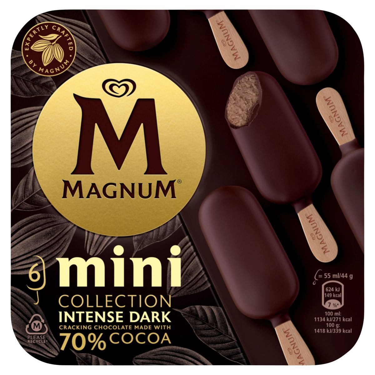 Magnum Ola Multipack Ijs Intense Dark Chocolate 6 x 55 ml