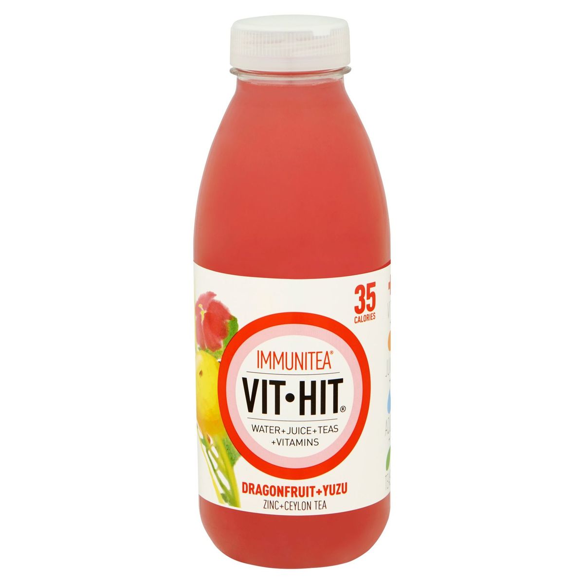 Vit Hit Immunitea Dragonfruit + Yuzu Zinc + Ceylon Tea 500 ml