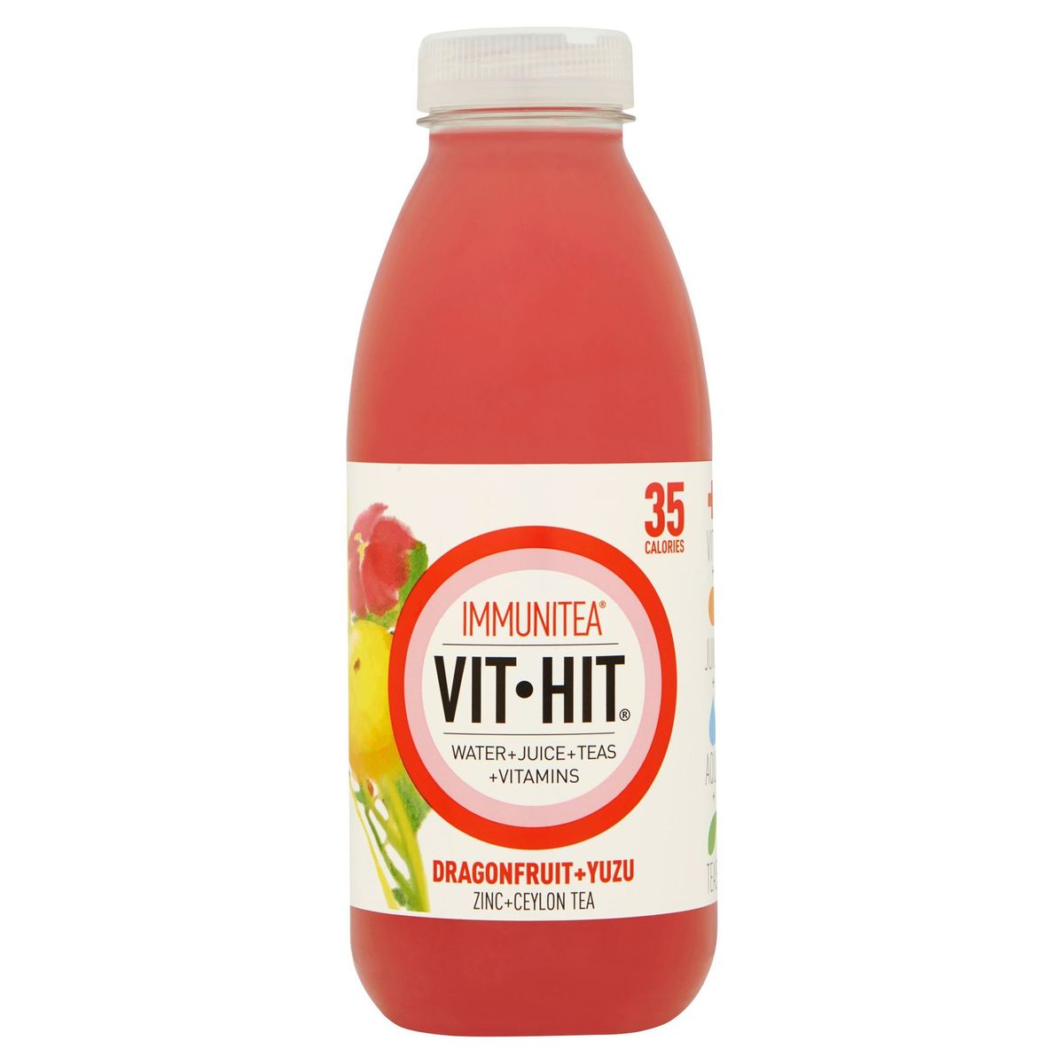 Vit-Hit Immunitea Dragonfruit + Yuzu Zinc + Ceylon Tea 500 ml