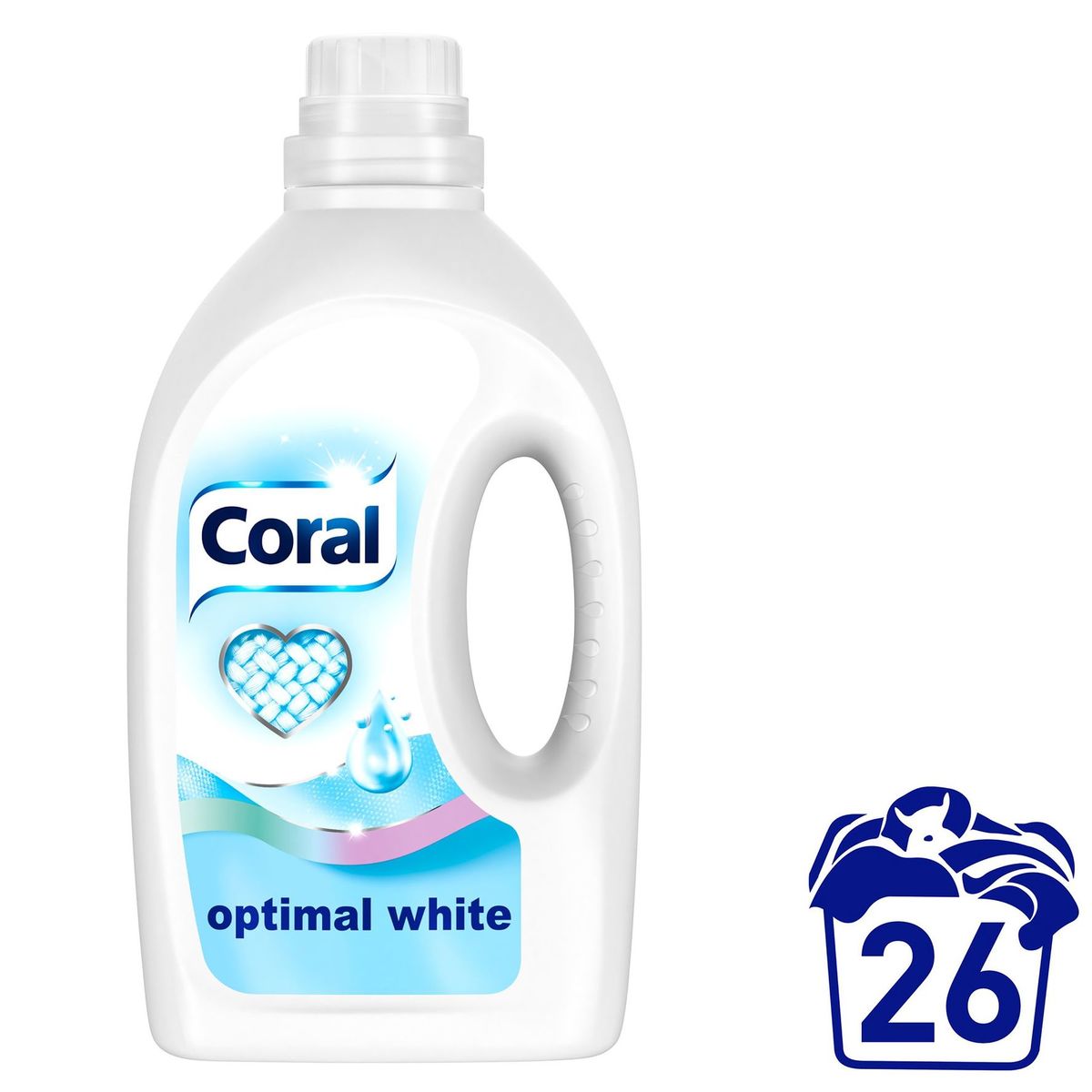 Coral Détergent Liquide pour Linge Blanc Optimal White 26 Lavages