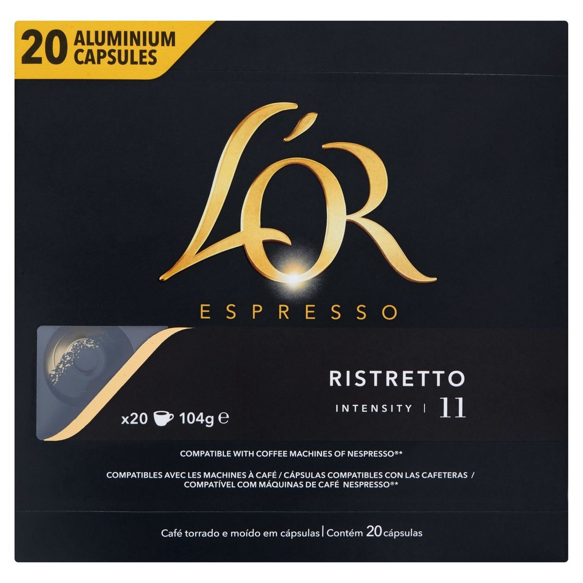 L'OR Koffie Capsules Espresso Ristretto Intensiteit 11 Nespresso®* Compatibel 20 stuks