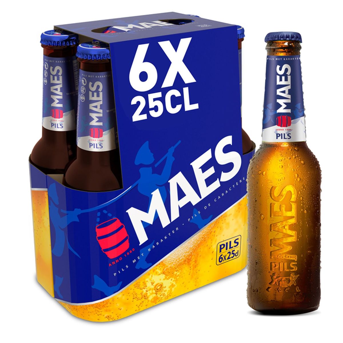 Maes Bière blonde Pils Convenience 5.2% ALC 6x25cl Bouteille