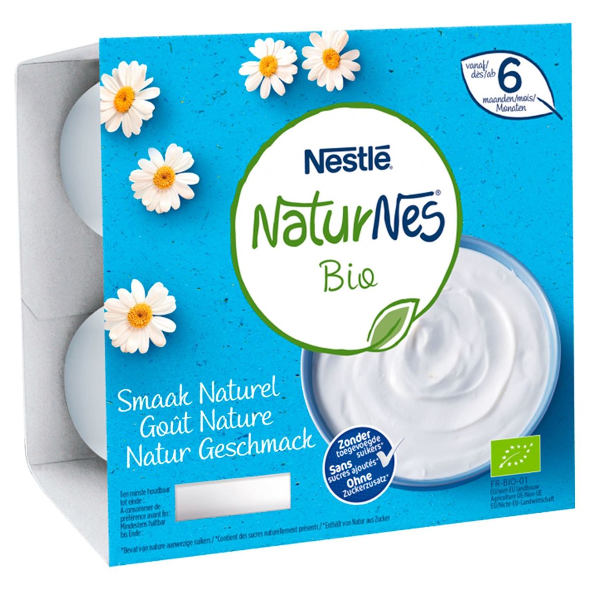 Nestlé NaturNes Bio Goût Nature dès 6 Mois 4 x 90 g