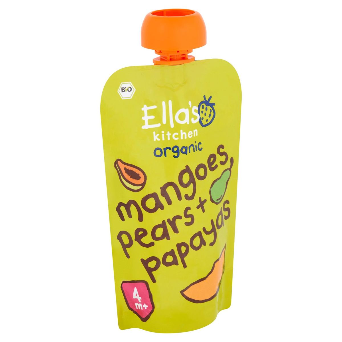 Ella's Kitchen Organic Mangoes Pears + Papayas 4+ Mois 120 g