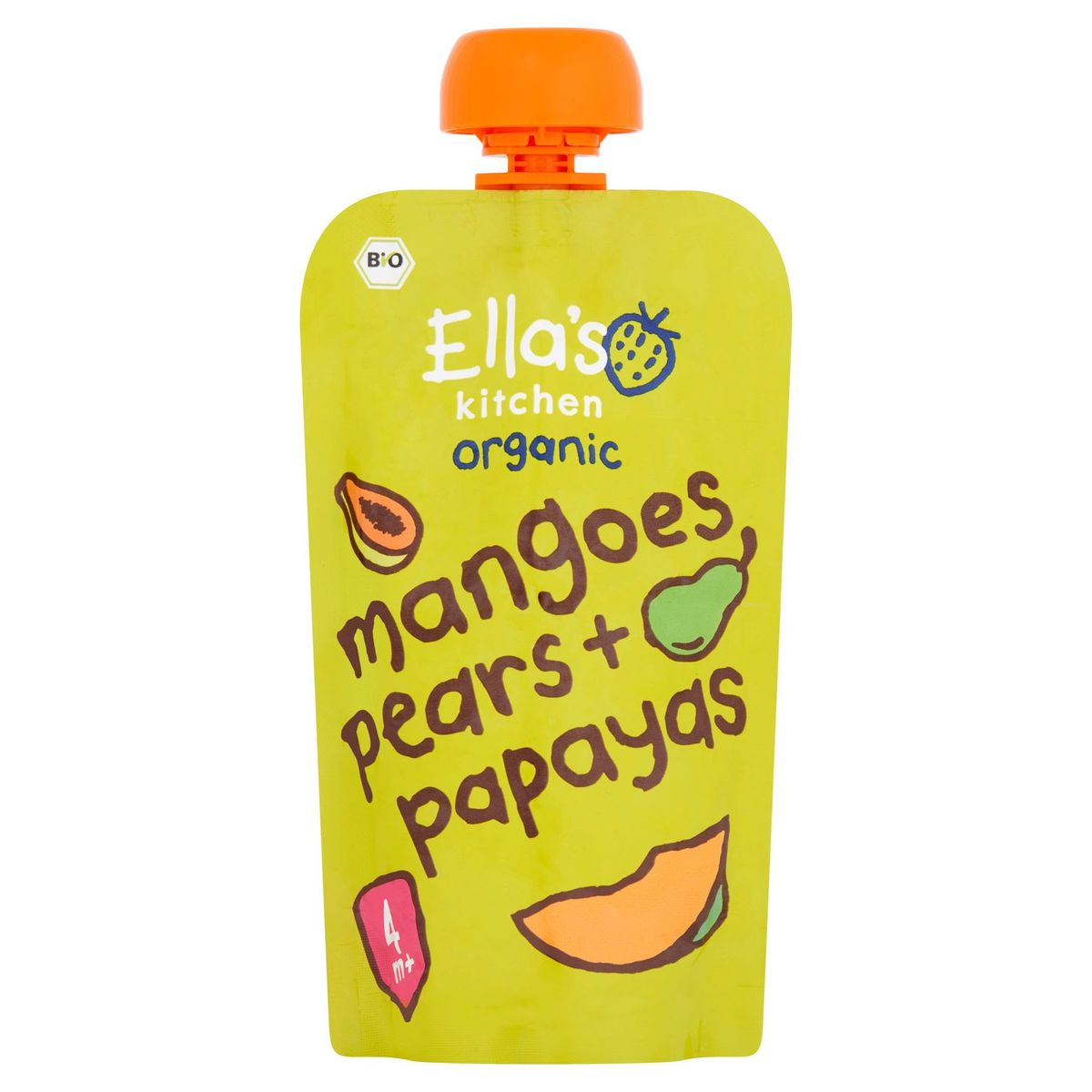 Ella's Kitchen Organic Mangoes Pears + Papayas 4+ Mois 120 g