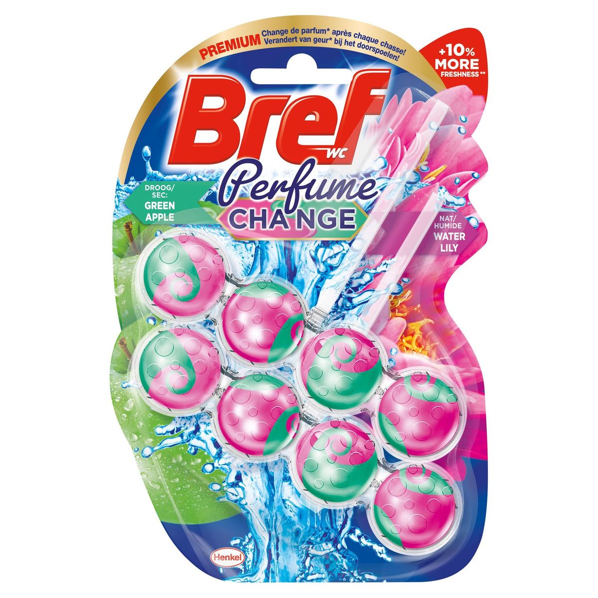 Bref WC Perfume Change Groene Appel - Waterlelie 2x50g