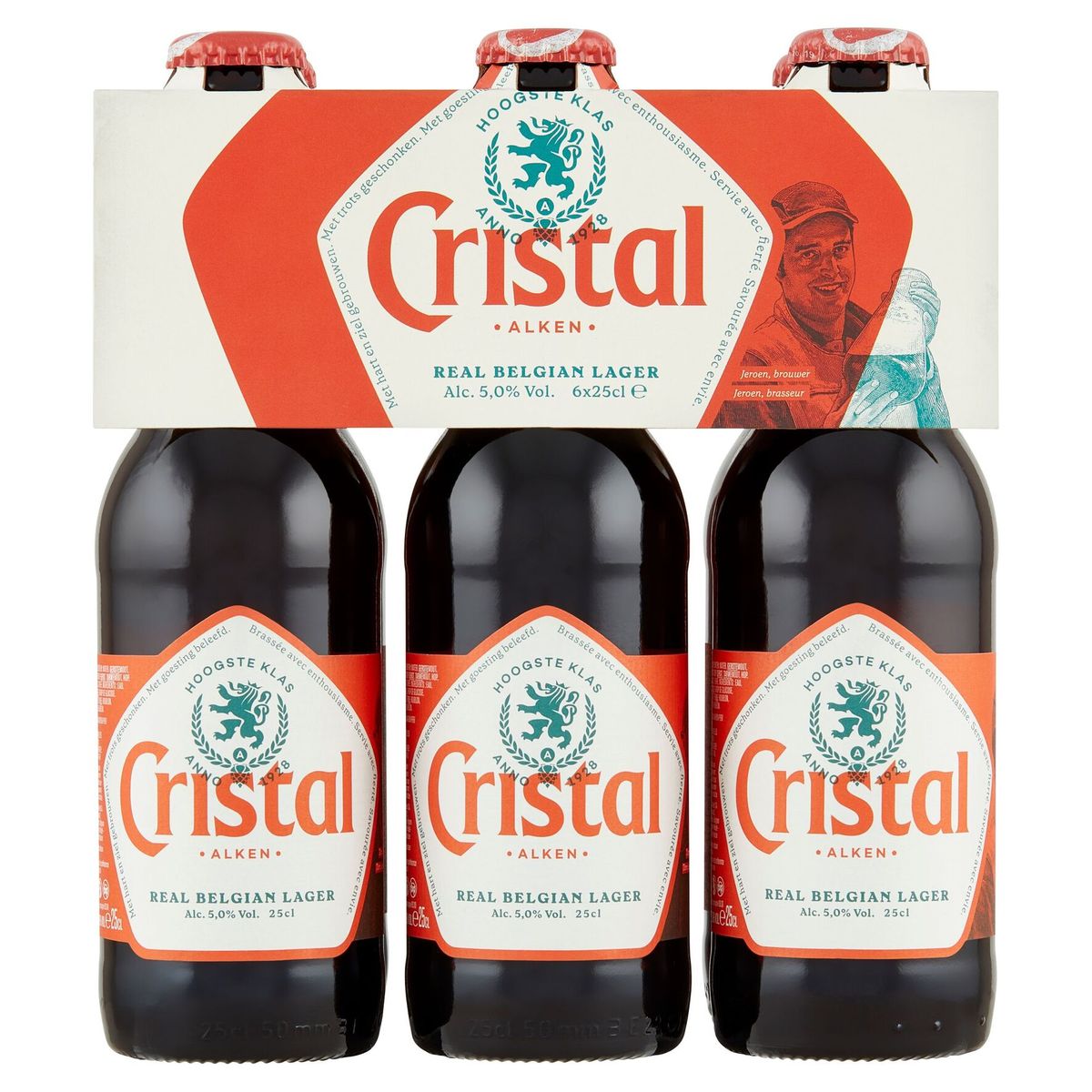 Cristal Pils Bière 5% 6x25cl Bouteilles