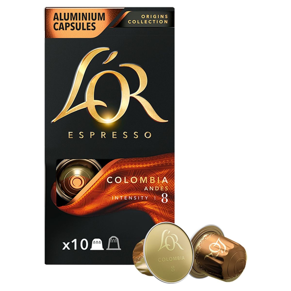 L'OR Koffie Capsules Espresso Colombia Intensiteit 8 Nespresso®* Compatibel 10 stuks