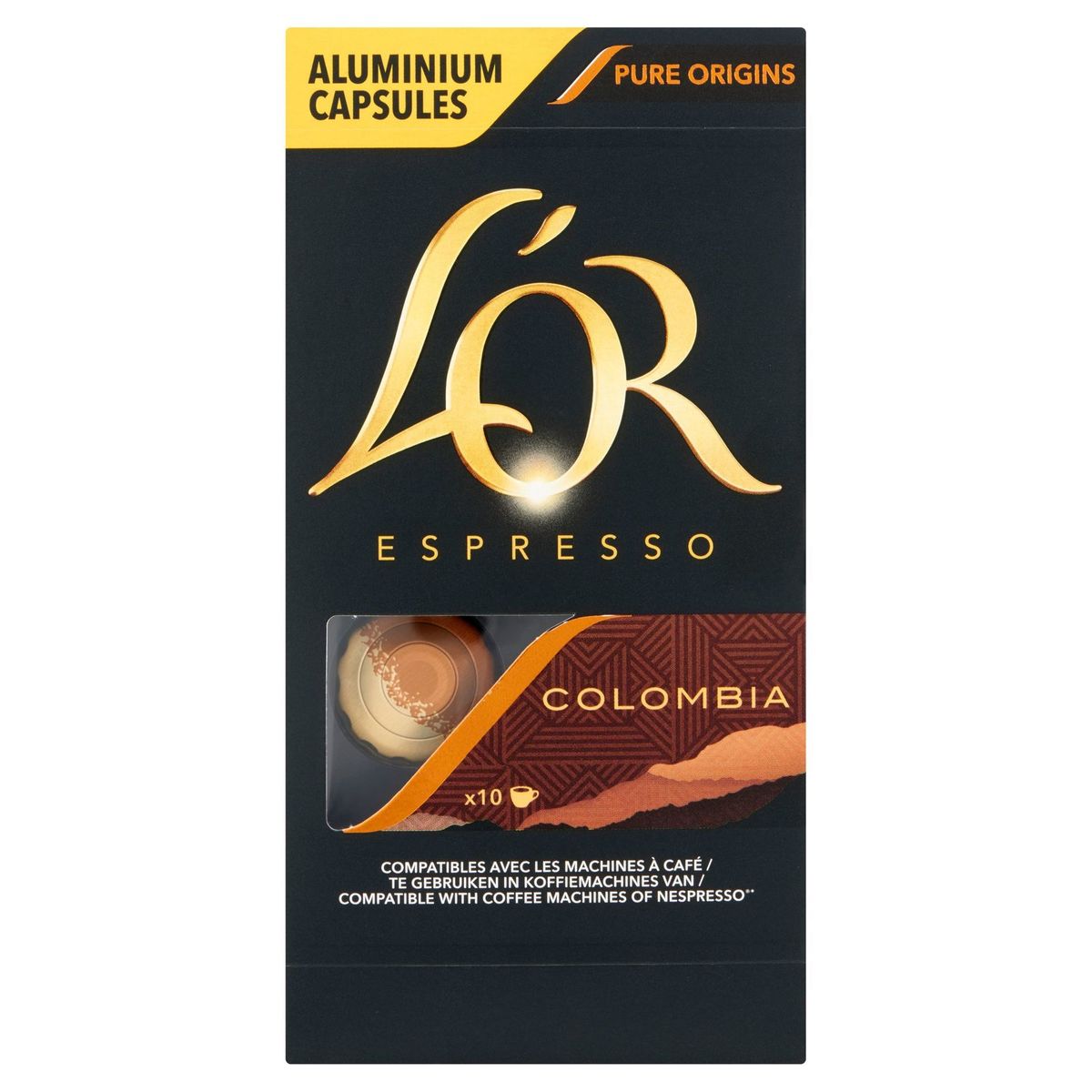 L'OR Koffie Capsules Espresso Colombia Intensiteit 8 Nespresso®* Compatibel 10 stuks