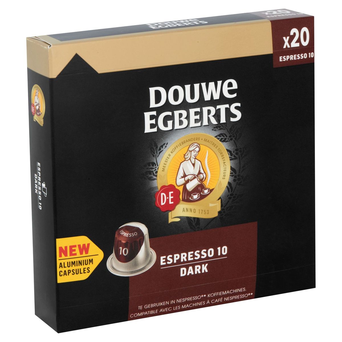 DOUWE EGBERTS Koffie Capsules Dark Espresso Intensiteit 10 Nespresso®* Compatibel 20 stuks