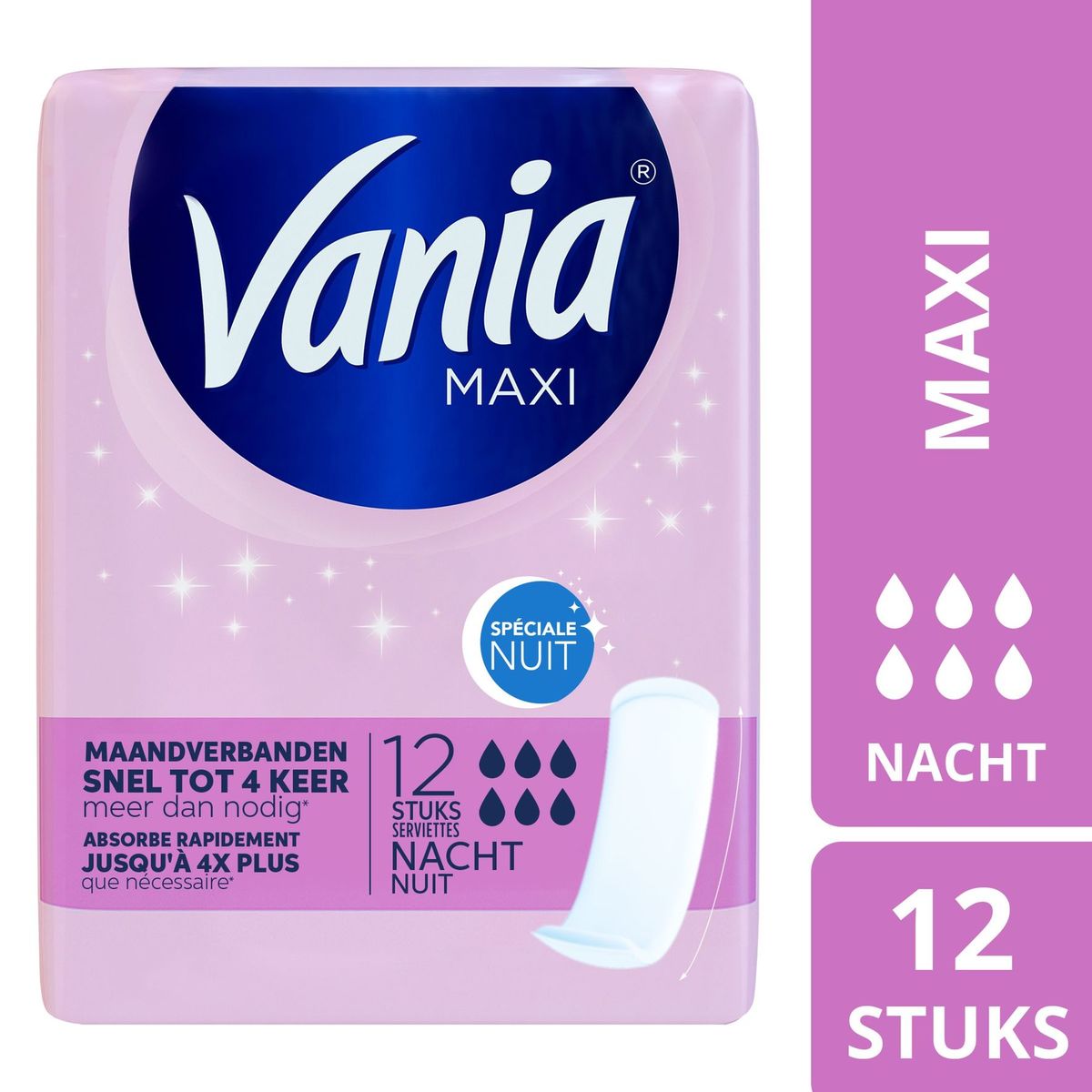 Vania Maxi Nuit Maandverbanden 12 Stuks