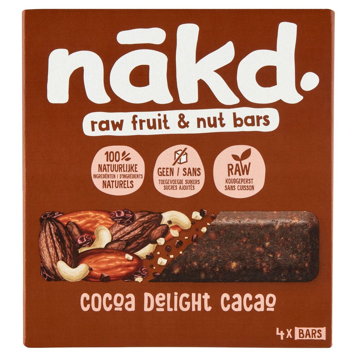 Nakd Cocoa Delight Barres de Fruits & Noix 4 x 35 g