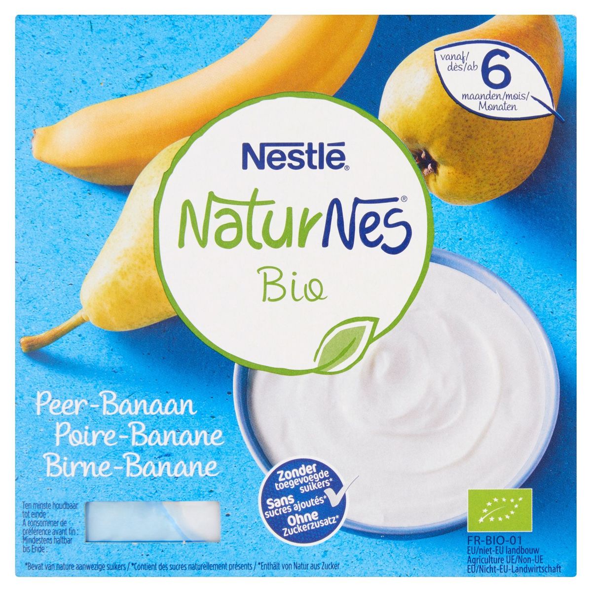 NaturNes BIO Poire-Banane dès 6 Mois 4 x 90 g
