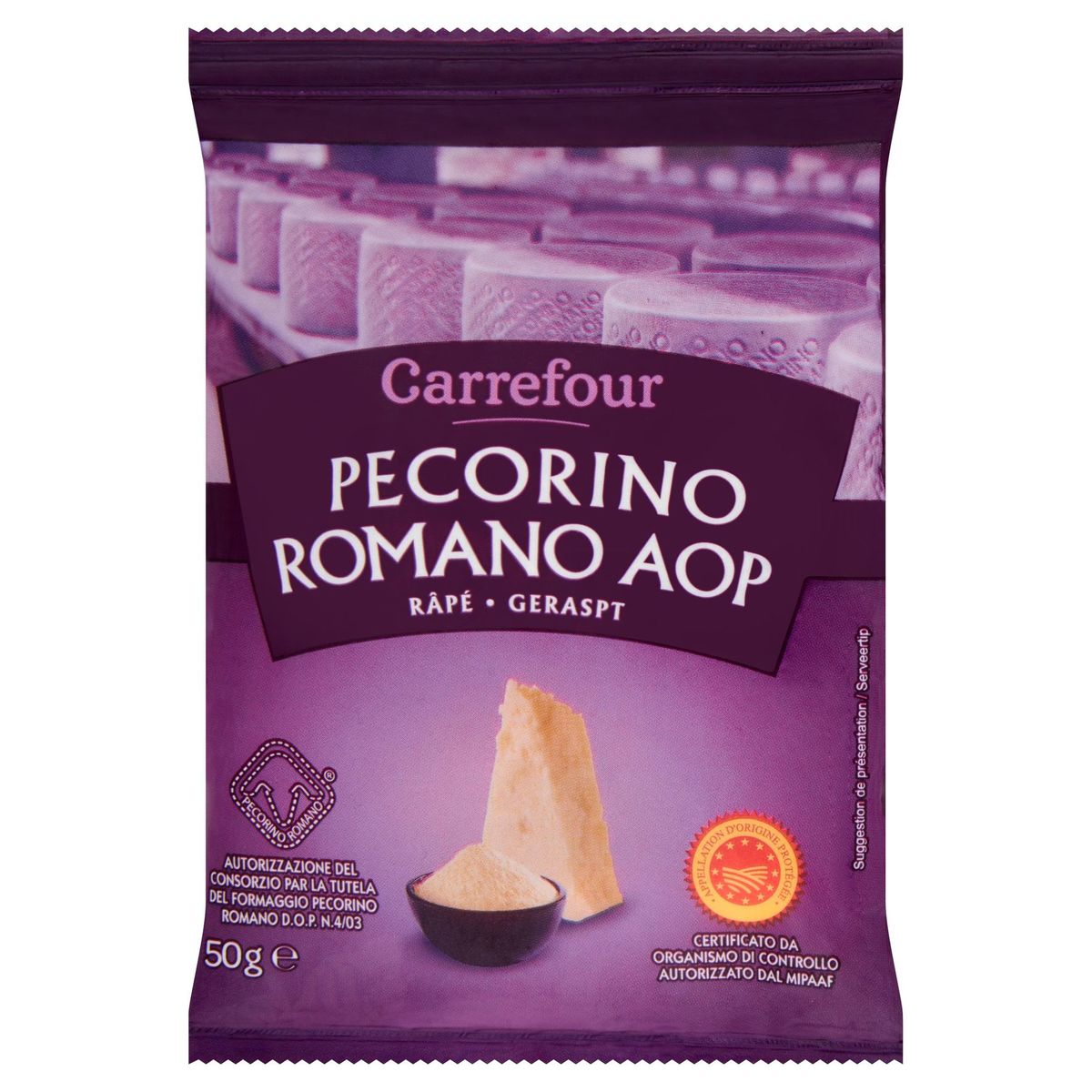 Carrefour Pecorino Romano AOP Râpé 50 g