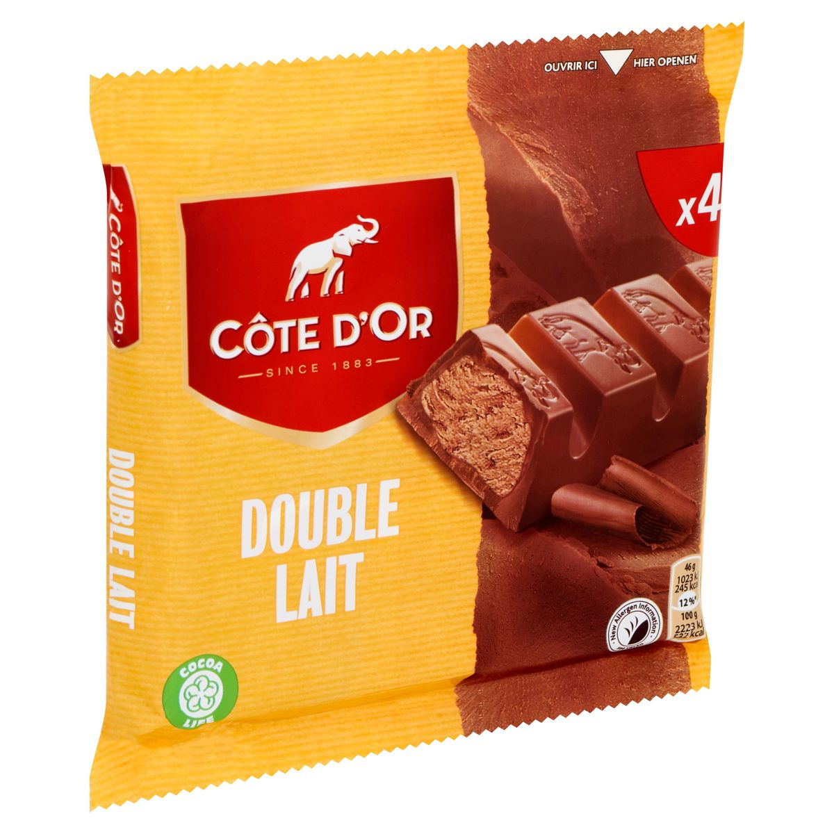 Côte d'Or Chocolade Repen Melkchocolade Double Lait 4 x 46 g