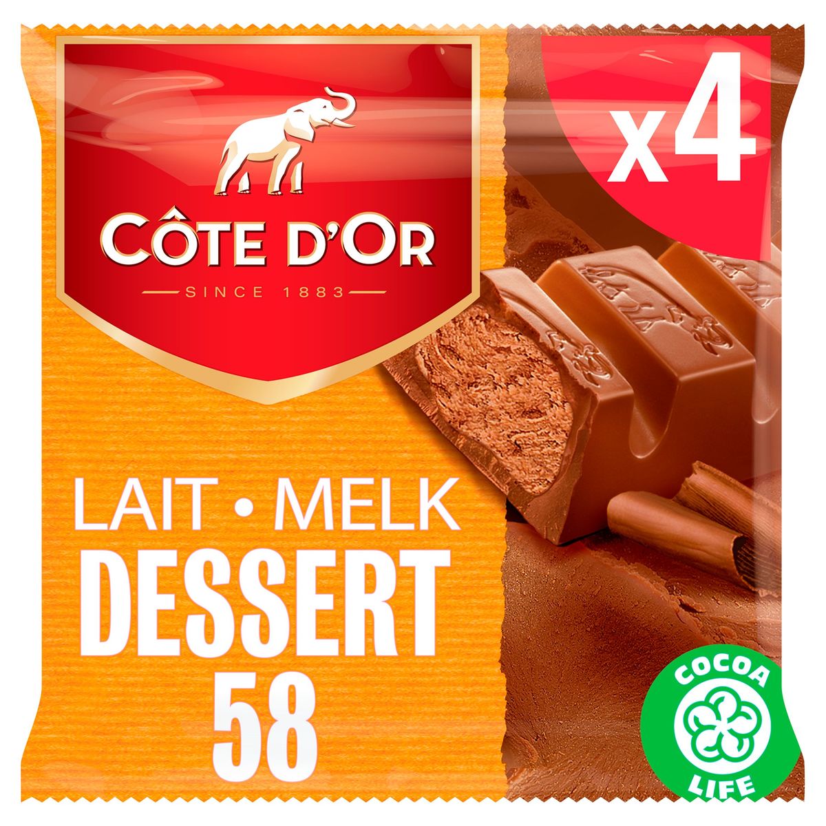 Côte d'Or Chocolat au Lait Dessert 58 4 x 45 g