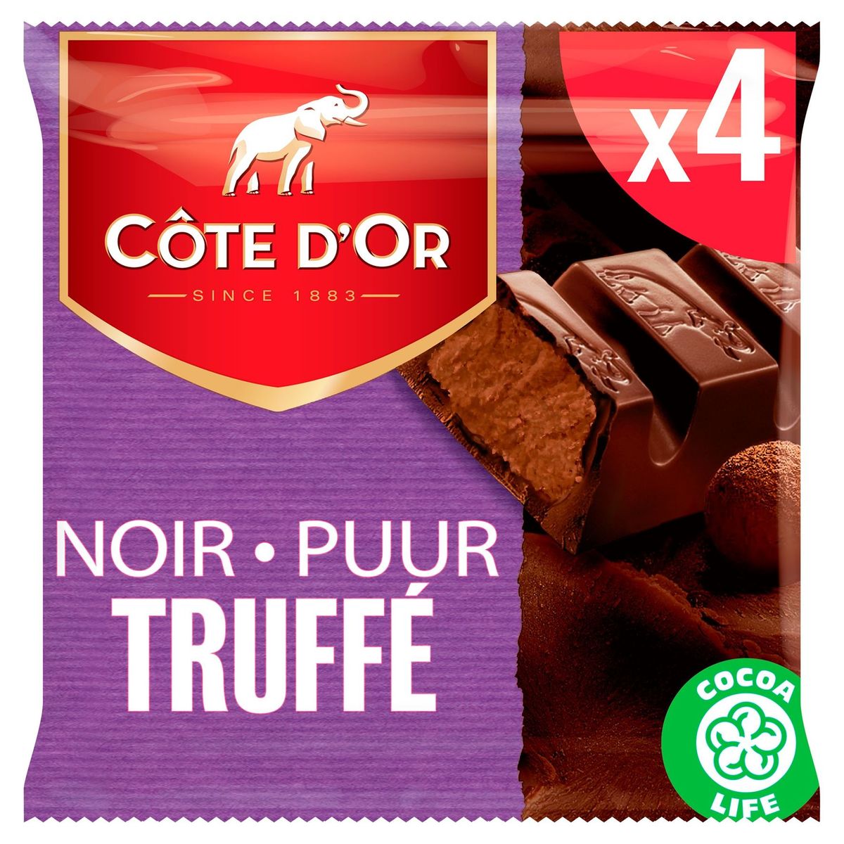 Côte d'Or Pure Chocolade Reep Praliné Truffé 4-Pack