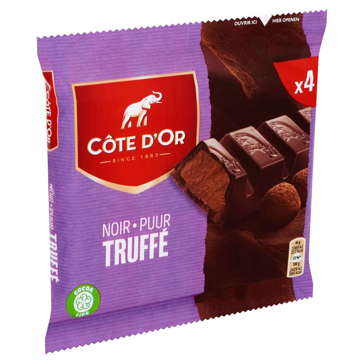 Côte d'Or Barres De Chocolat Noir Praliné Truffé 4-Pack