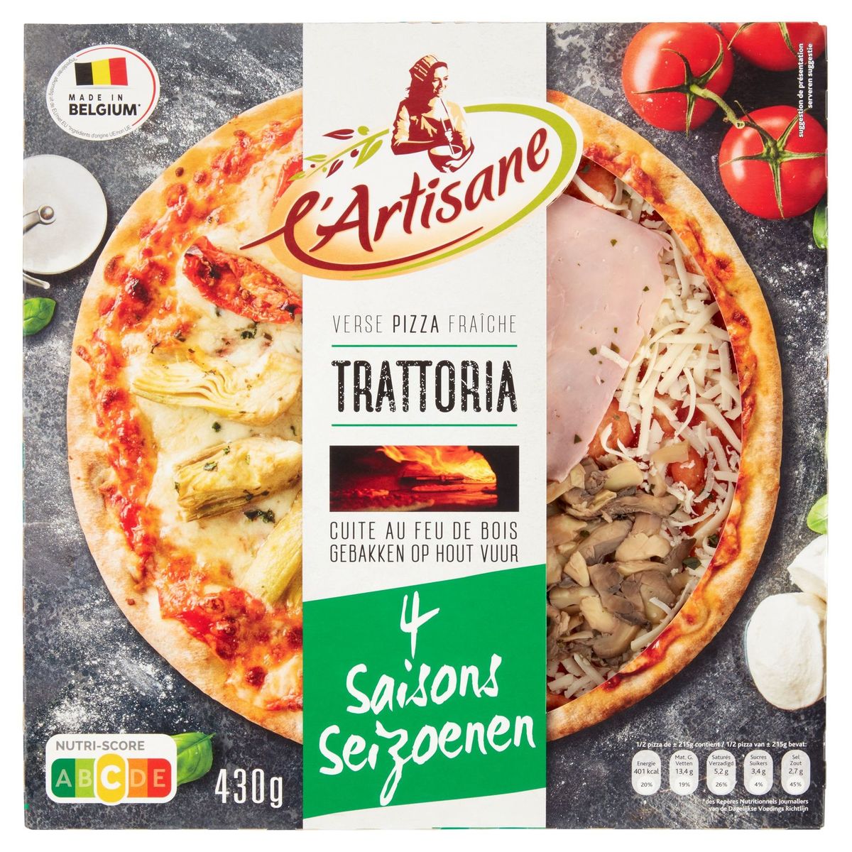 L'Artisane Pizza Fraîche Trattoria 4 Saisons 430 g