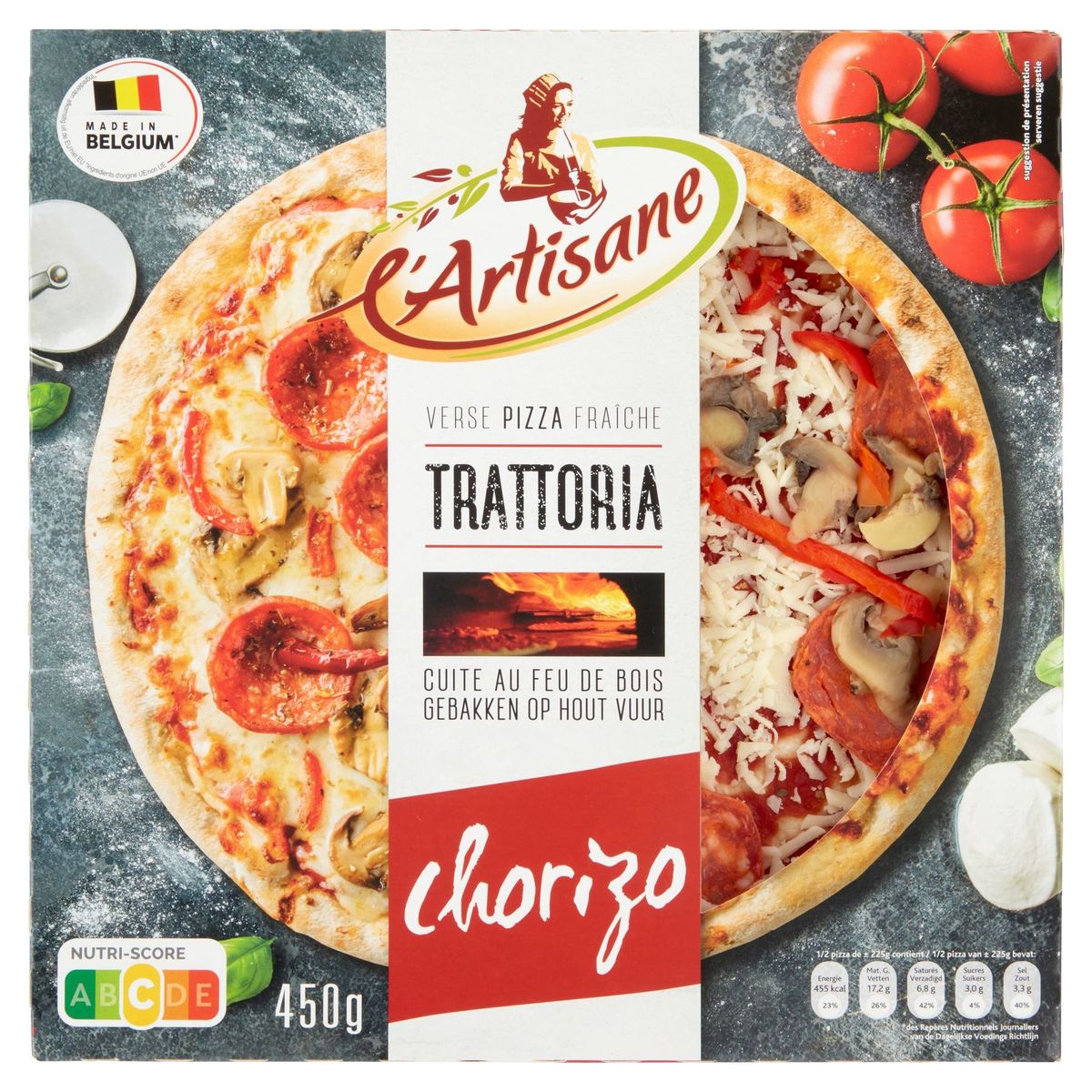 L'Artisane Pizza Fraîche Trattoria Chorizo 450 g