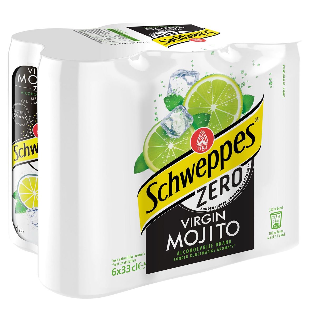 Schweppes Zero Virgin Mojito Boisson non Alcoolisée 6 x 33 cl