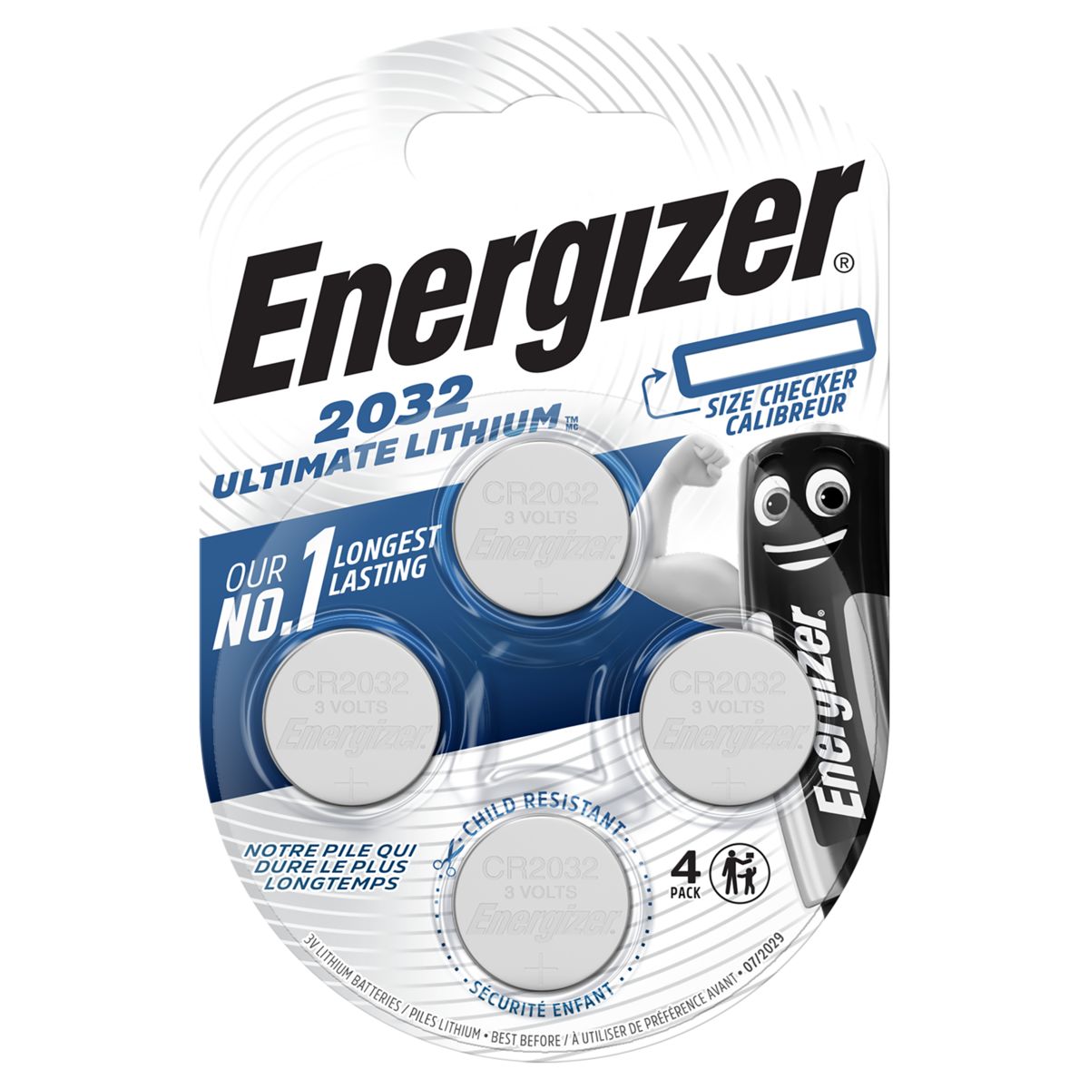 Energizer - 4 piles boutons - CR 2032